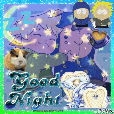 Guinea Pig And South Park Characters Say Good Night GIF