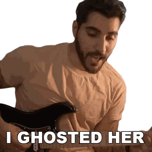 Guitar Player With I Ghosted Her Text Sticker