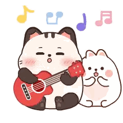 Guitar Playing Cat And Hamster Sticker