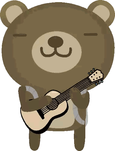 Guitar Playing Teddy Bear Sticker