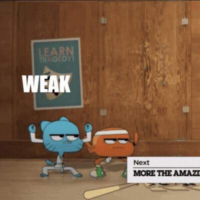 Gumball And Darwin Flexing Muscles Learn Traged Sign GIF