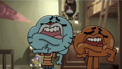 Gumball And Darwin Teeth Smiling  GIF