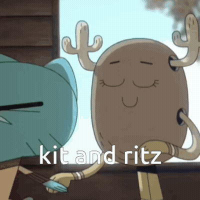 Gumball And Penny With Words Kit And Ritz GIF