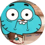 Gumball Cartoon Character With Big Eyes And Teeth Sticker