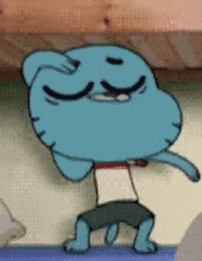 Gumball Dancing On Blue Surface GIF