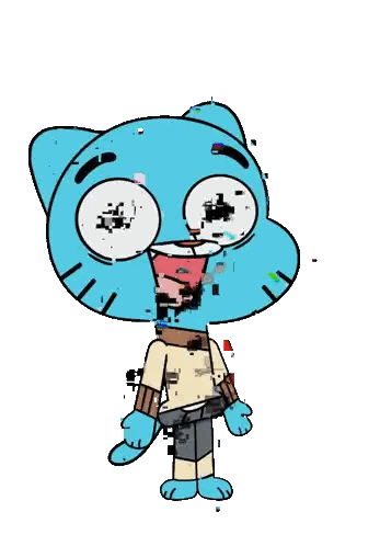 Gumball From The Amazing World Of Gumball Is Shown In A Blurry Image Sticker