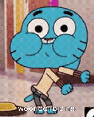 Gumball From The Amazing World Of Gumball Standing On Sidewalk Holding Book GIF