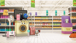 Gumball Mopping Darwin's Face GIF