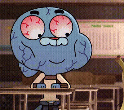 Gumball Sitting At Desk In Classroom GIF