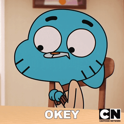 Gumball Sitting at Table