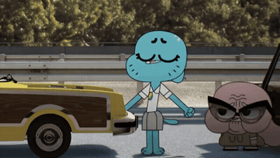 Gumball Standing Next To Car GIF