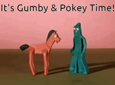Gumby And Pokey Time With Horse GIF