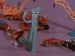 Gumby Gliding On Floor GIF