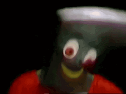 Gumby In Santa Suit Dancing GIF