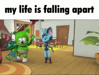 Gummy Bear My Life Is Falling Apart GIF