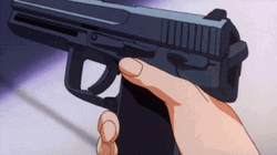Gun Shooting Anime Evangelio Misato Katsuragi  GIF