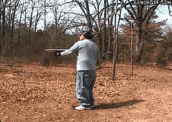 Gun Shooting Fail Wardrobe Malfunction GIF