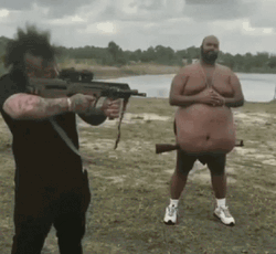 Gun Shooting Fat Man Snipper GIF