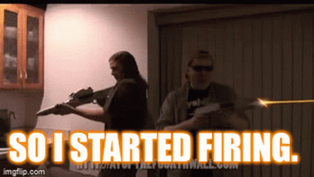 Gun Shooting Firing Laughing GIF