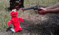 Gun Shooting Sesame Street Elmo GIF
