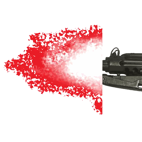 Gun With Red Smoke Sticker