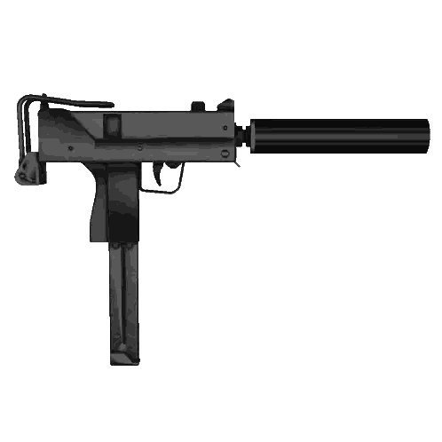 Gun With Silencer Sticker