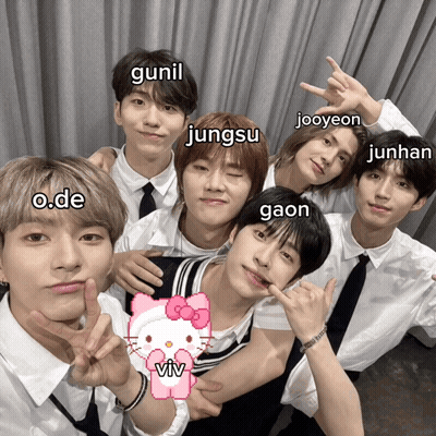 Gunil Jungsu Jooyeon And Junhan Posing GIF
