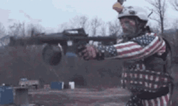 Gunner Firing With Two Guns GIF