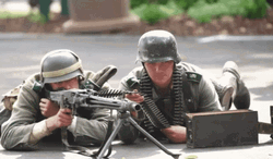 Gunner Lying On His Stomach GIF