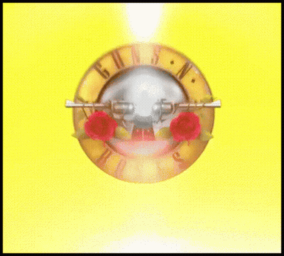 Guns N' Roses Logo On Yellow With Roses GIF