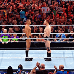 Gunther And Sheamus Face Off GIF