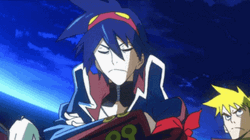 Gurren Lagann Stronger Hero Throwdown Anime GIF