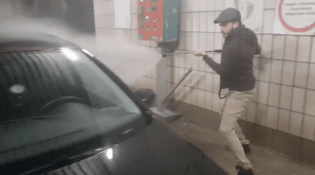 Guy Aggressive Car Wash GIF