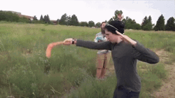 Guy Aiming Boomerang GIF