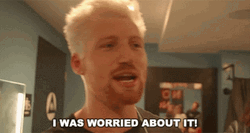 Guy Blonde Hair Is Worried About It GIF