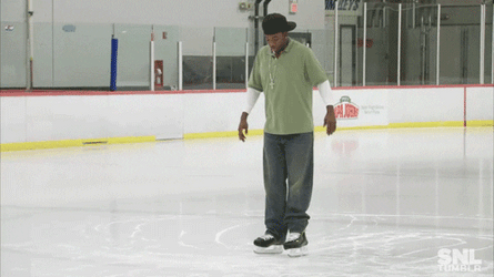 Guy Carefully Doing Figure Skating GIF