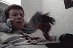 Guy Crying While Flaunting Money GIF