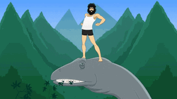 Guy Dancing Above Dino Head GIF
