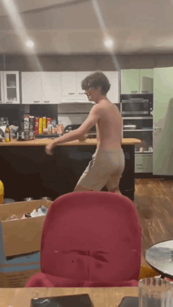 Guy Doing Thug Shaker In Kitchen GIF