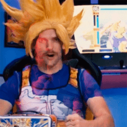 Guy Dresses Up As Son Goku Slam Table Over 9000 GIF