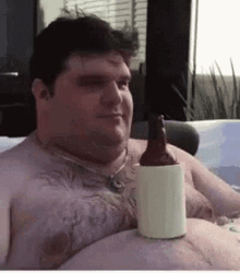 Guy Drinking Beer No Hands GIF