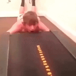 Guy Eating Crackers Treadmill GIF