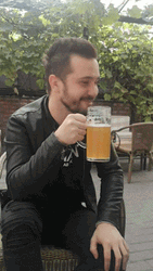 Guy Enjoys Drinking Beer GIF
