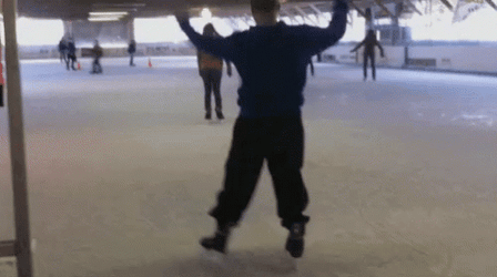 Guy Falling Ice Skating  GIF