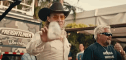 Guy Fieri And Old Cowboy Man Throwing A Glass GIF