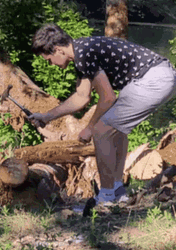 Guy Hitting Log Ban Hammer GIF