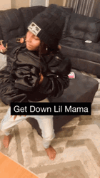 Guy In Black Bonnet Get Low Lil Mama GIF