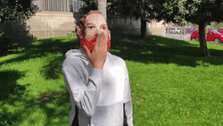 Guy In Mask Flying Kiss GIF