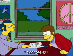 Guy In Office Simpsons Door Opening GIF