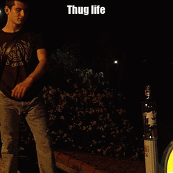 Guy Kicking Beer Can Thug Life GIF